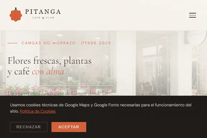 pitanga.es — exemplo de web feita con Ponte Dixital